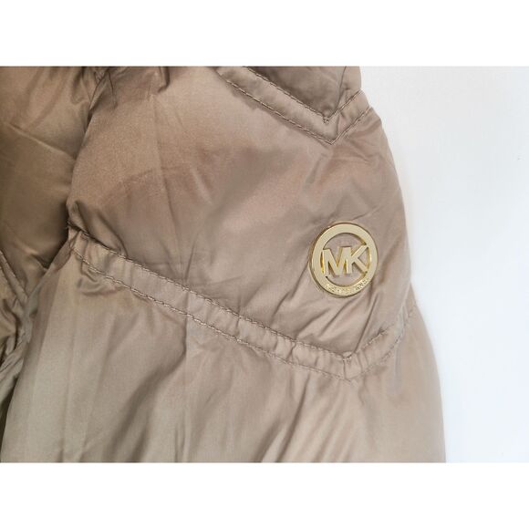 Michael Michael Kors Taupe Packable Lightweight Down Puffer Coat Jacket XS - Picture 4 of 5